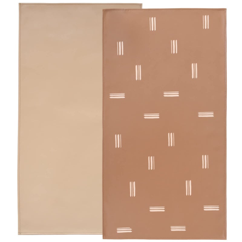 Owlowla Baby Diaper Changing Pad Portable Changing Mat Travel Changing Pad Liner for Baby and Small Toddler(Beige&Brush Strokes) - Image 1